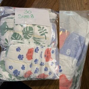 Pack of 30 Size 8 Diapers with Animal Print